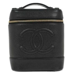 Chanel Black Calfskin Timeless Vanity Handbag